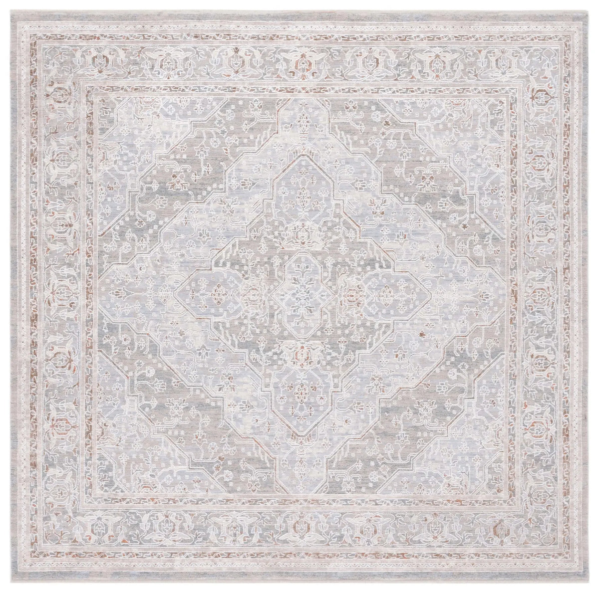 Safavieh Marmara 6'-7" x 6'-7" Rug in Beige / Blue Rust