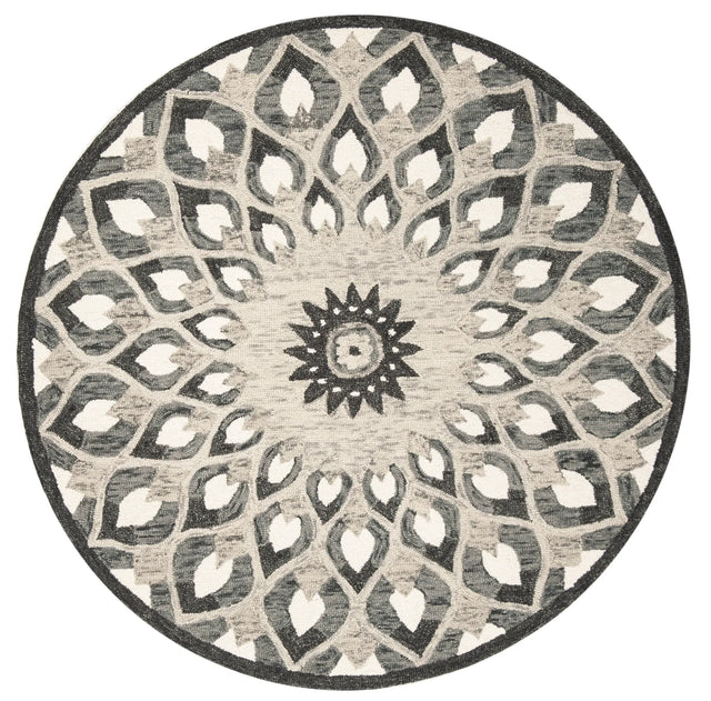 Safavieh Novelty 6'-0" x 6'-0" Rug in Charcoal / Ivory