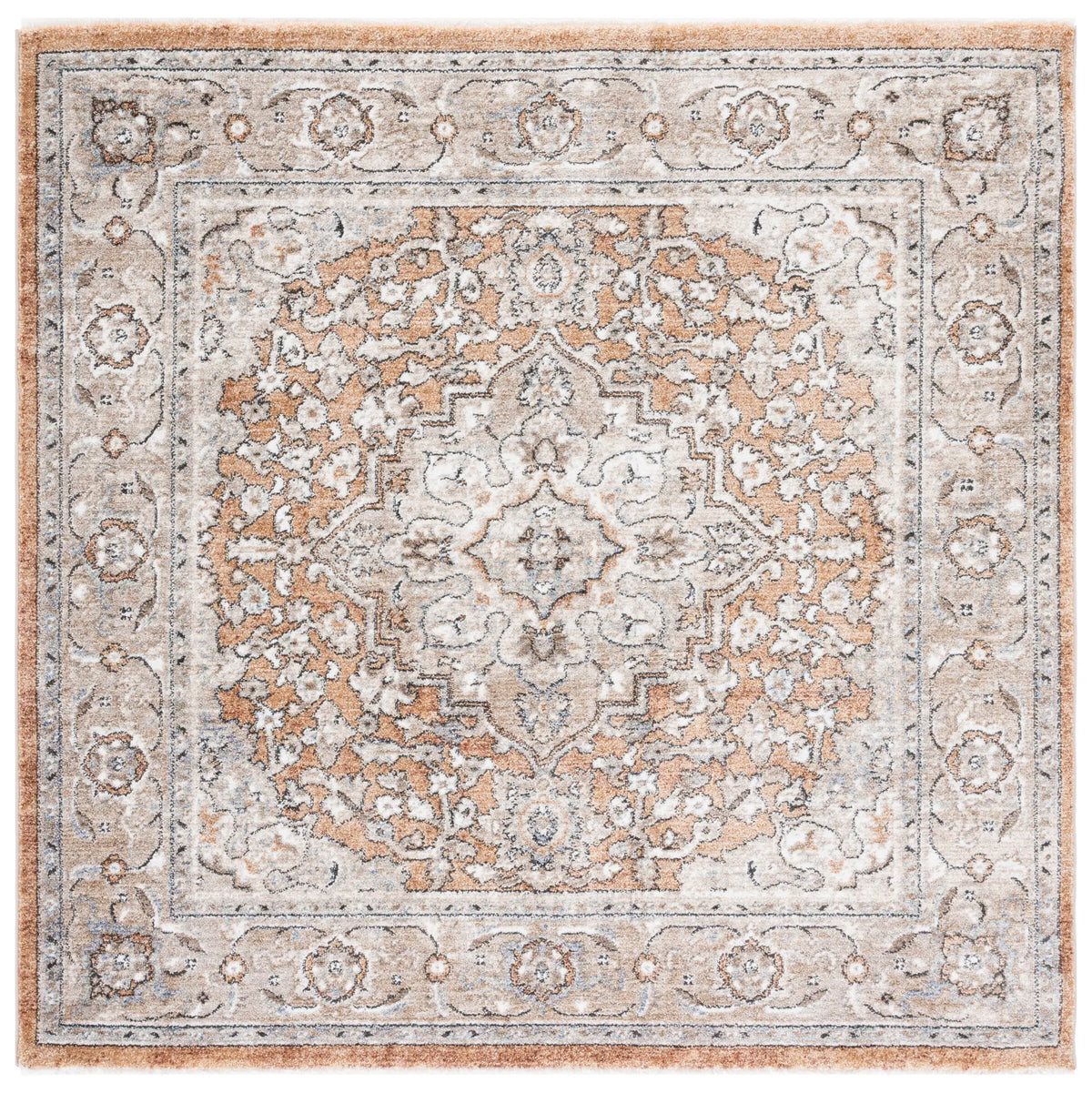 Safavieh Jasmine 5'-3" x 5'-3" Rug in Gold / Grey