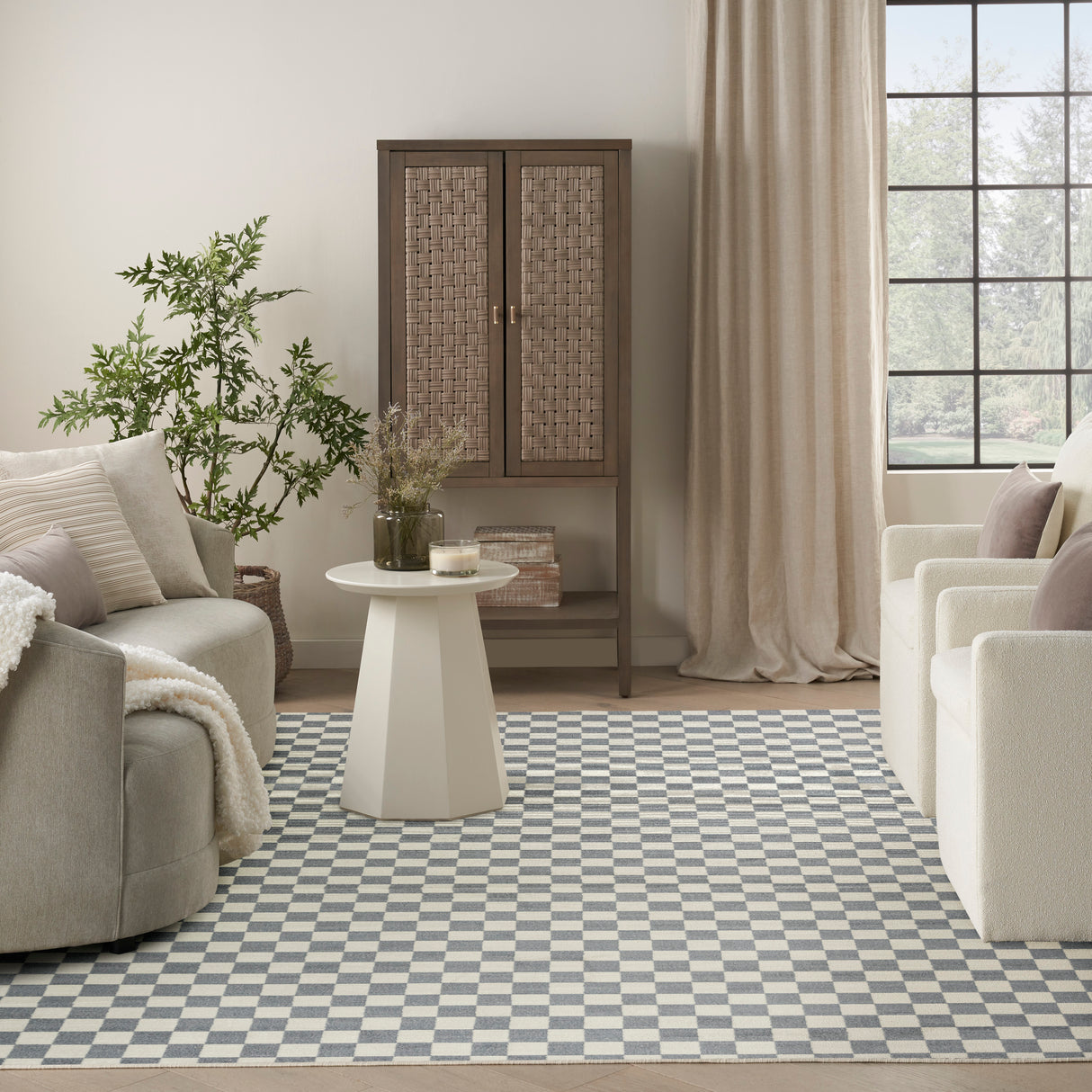 Nourison Serenity Home SRH10 Ivory Blue Contemporary Area Rugs