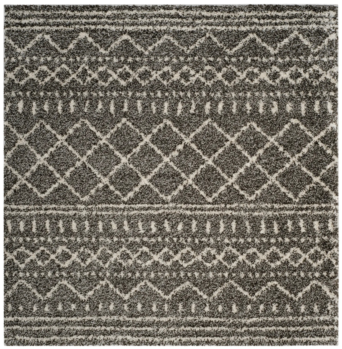 Safavieh Arizona Shag 6'-7" x 6'-7" Rug in Brown / Ivory
