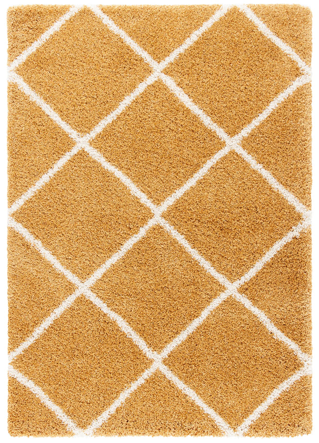 Safavieh Hudson Shag 4'-0" x 6'-0" Rug in Gold / Ivory