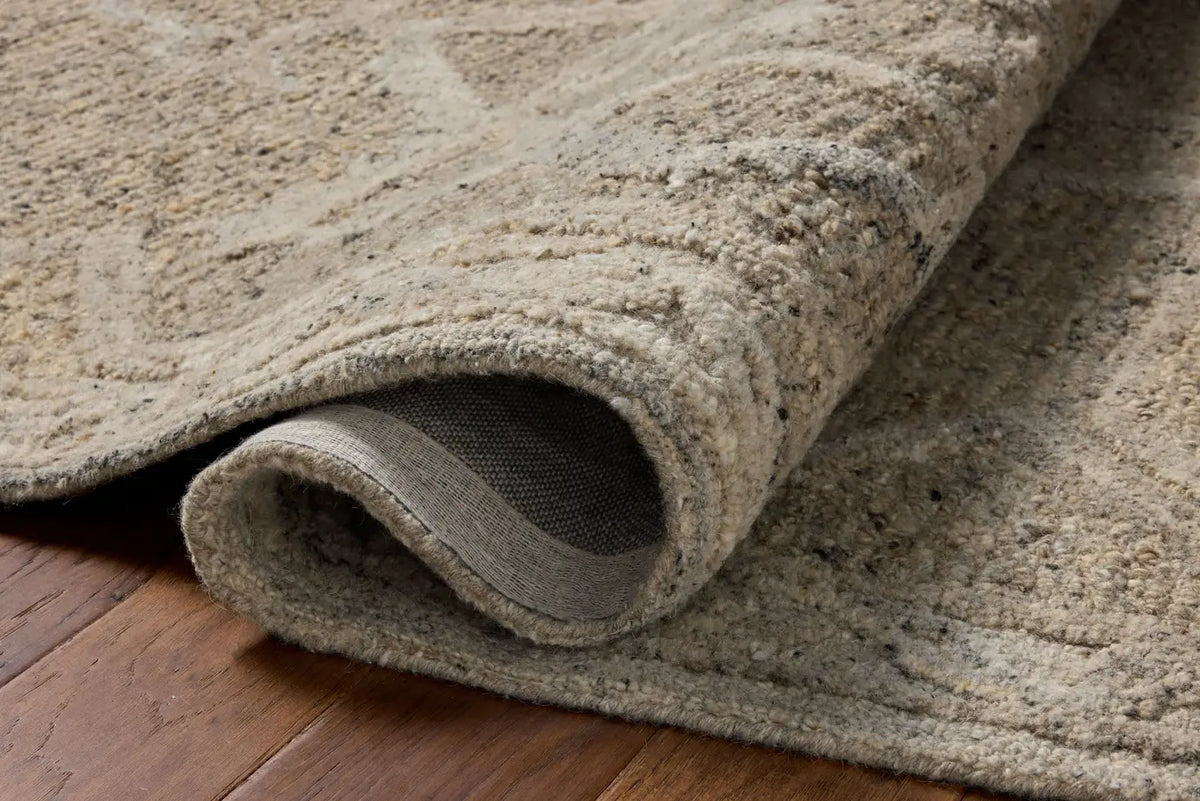 Loloi Mabel MBL-01 Traditional Hand Tufted Pebble, Mist Rug - pile height