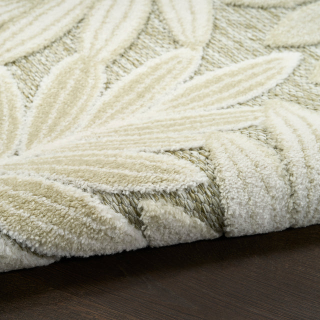 Nourison Aloha ALH18 Machine Made Ivory, Sage Rug