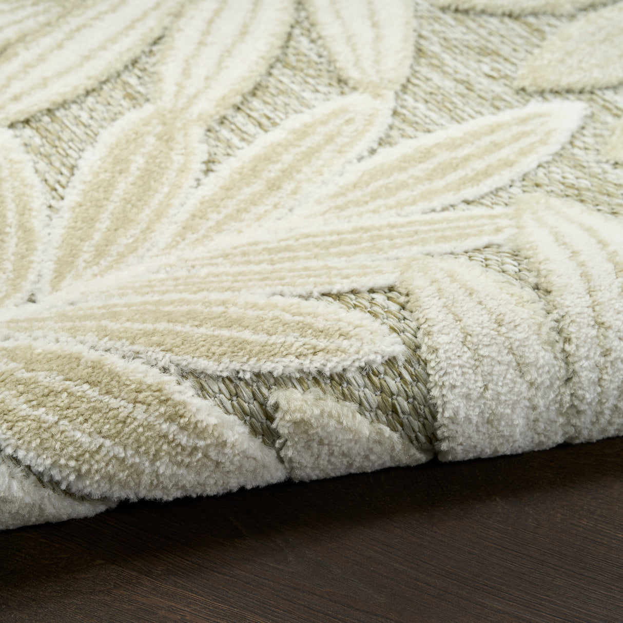 Nourison Aloha ALH18 Machine Made Ivory, Sage Rug