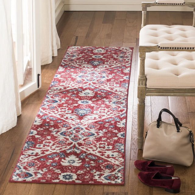 Safavieh Brentwood 2'-0" x 8'-0" Rug in Red / Ivory