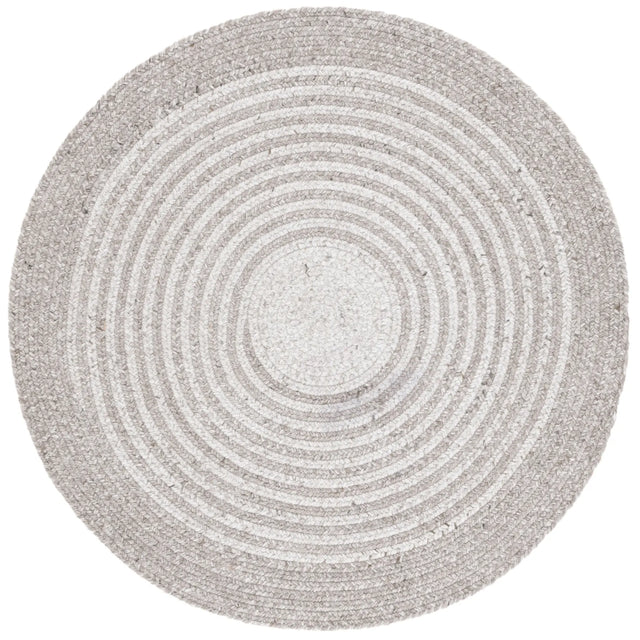 Safavieh Braided 3'-0" x 3'-0" Rug in Light Grey