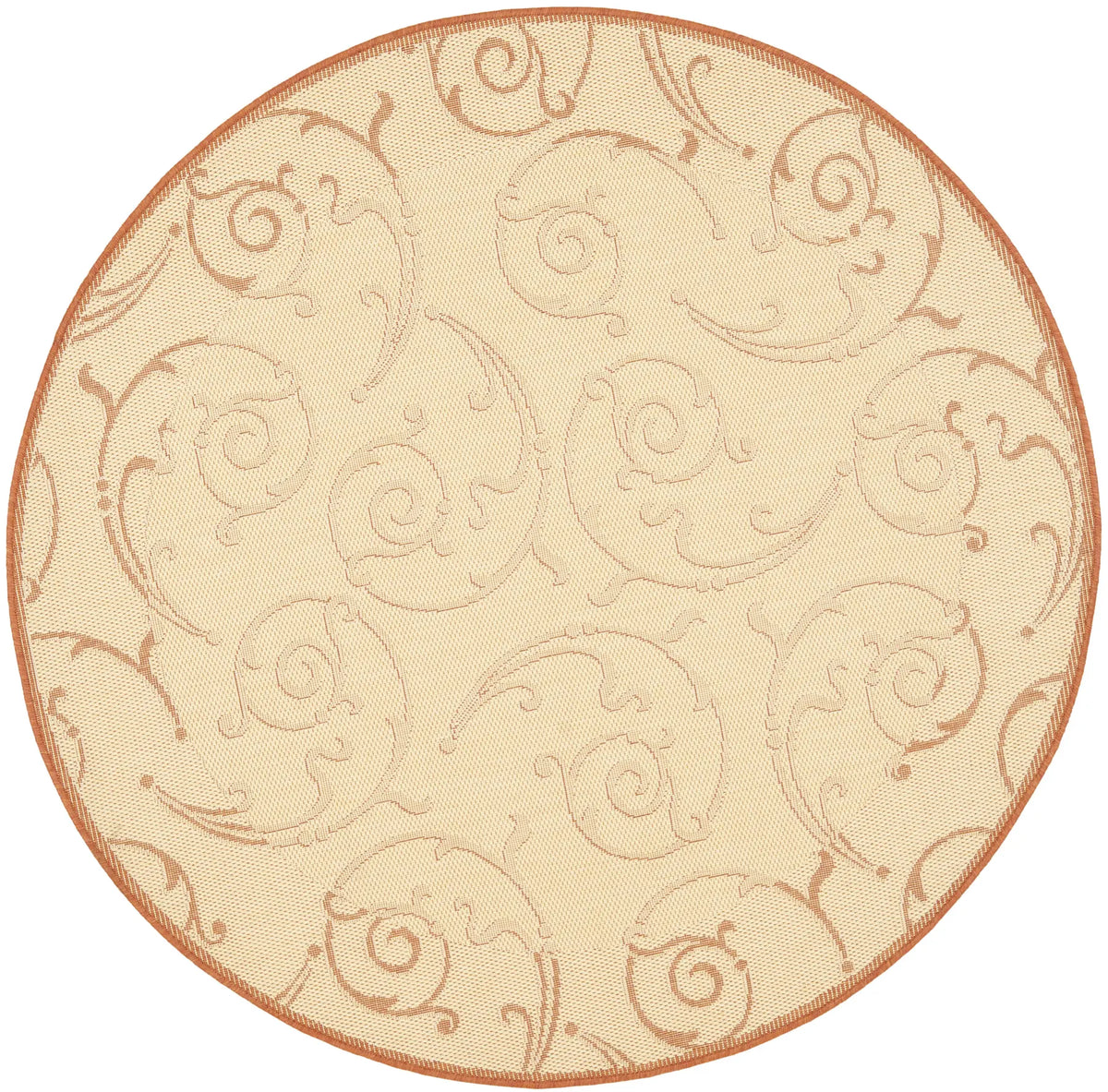 Safavieh Courtyard 5'-3" x 5'-3" Rug in Natural / Terra