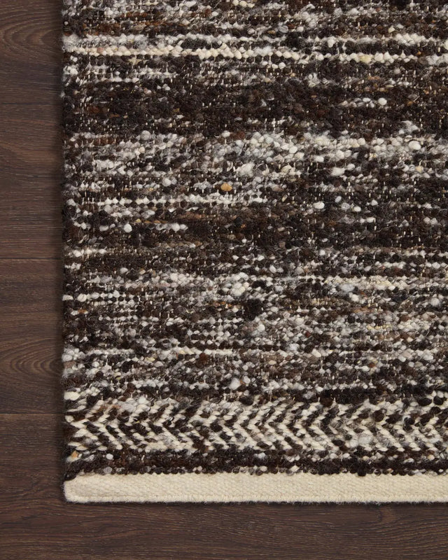 Loloi Reyla Rla-01 Mocha/Ivory Rug - corner on wood