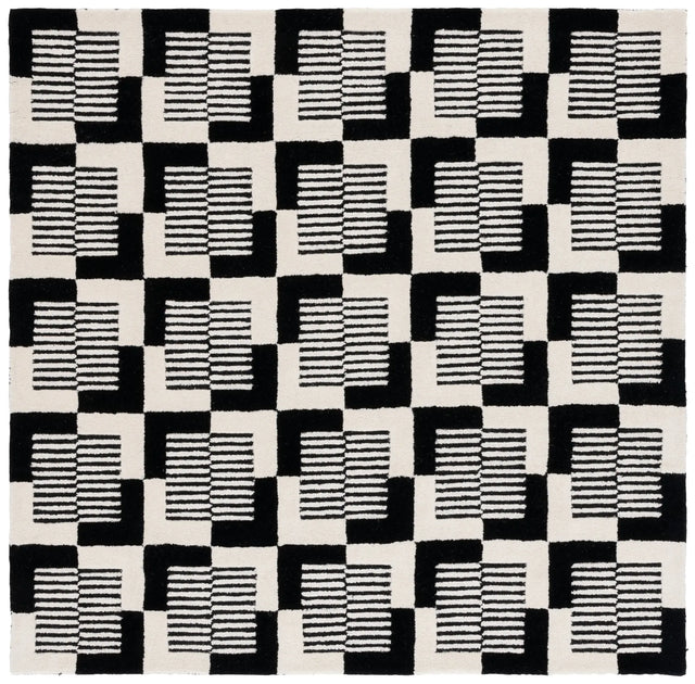 Safavieh Metro 6'-0" x 6'-0" Rug in Black / Ivory