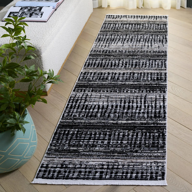 Safavieh Mila 2'-2" x 8'-0" Rug in Black / Beige Ivory
