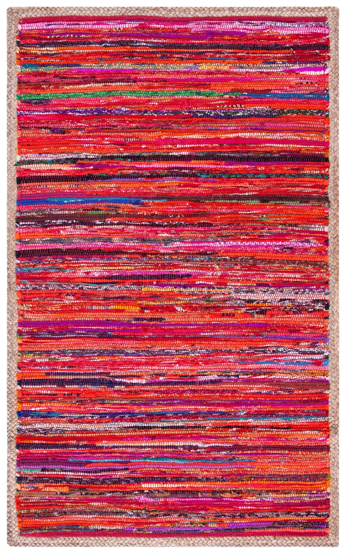 Safavieh Montauk 3'-0" x 5'-0" Rug in Red / Natural