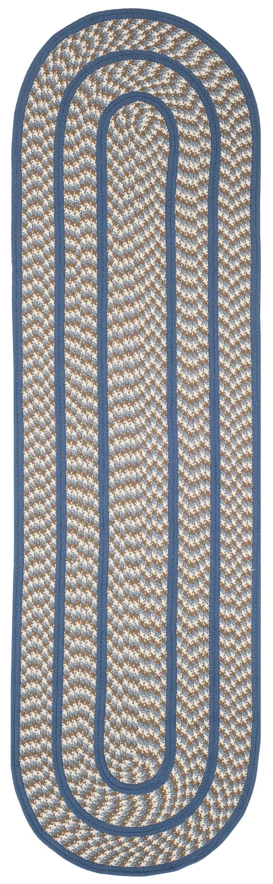Safavieh Braided 2'-3" x 8'-0" Rug in Ivory / Blue
