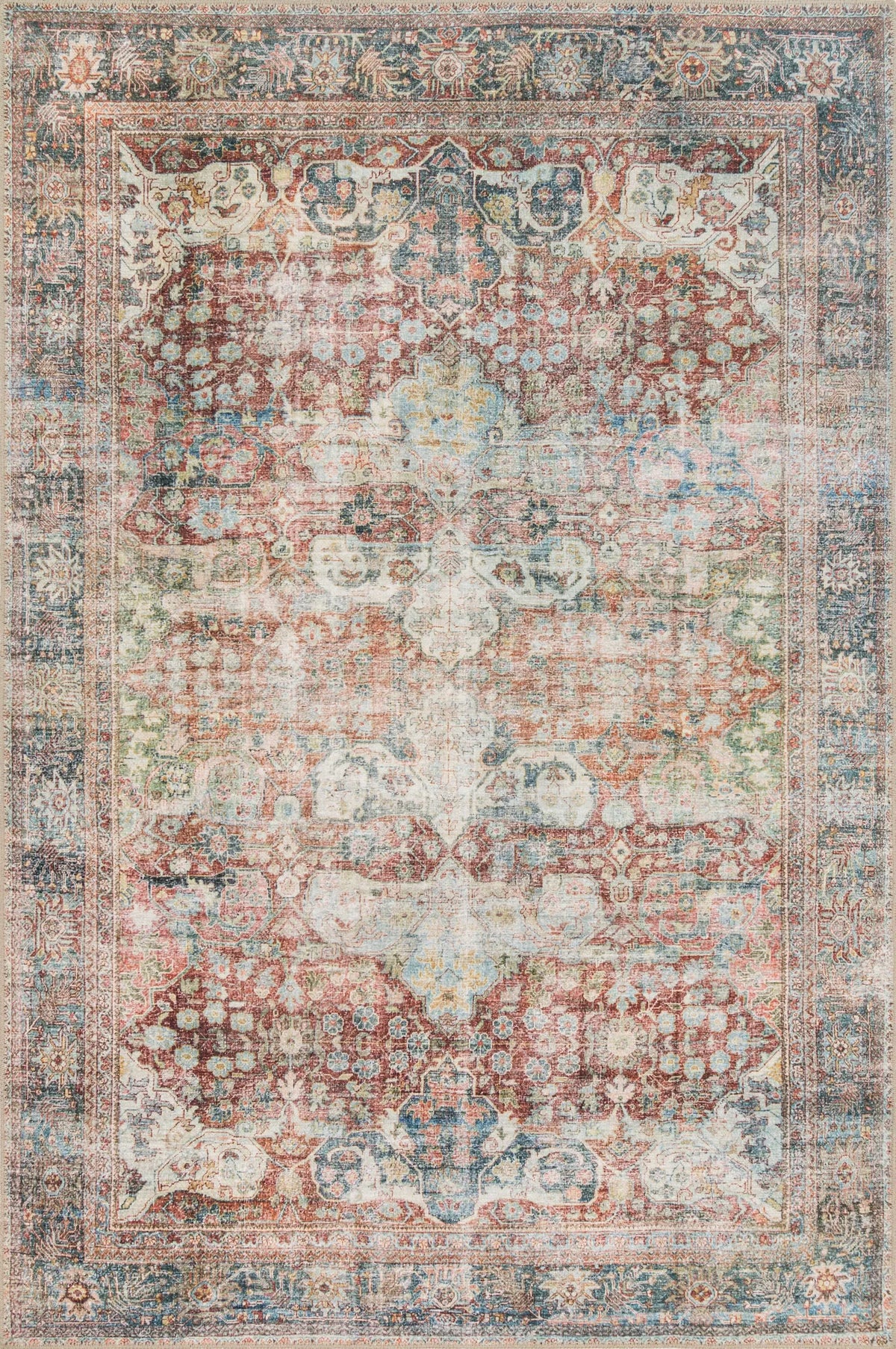 Loloi Loren Lq-14 Brick / Multi Rugs - main flat