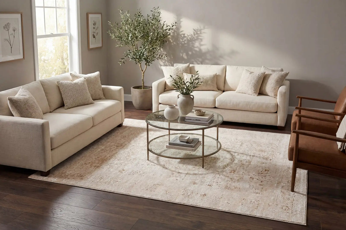 Dynamic Rugs Penta 6321 Power Loomed Transitional Cream/Beige Rug - Room