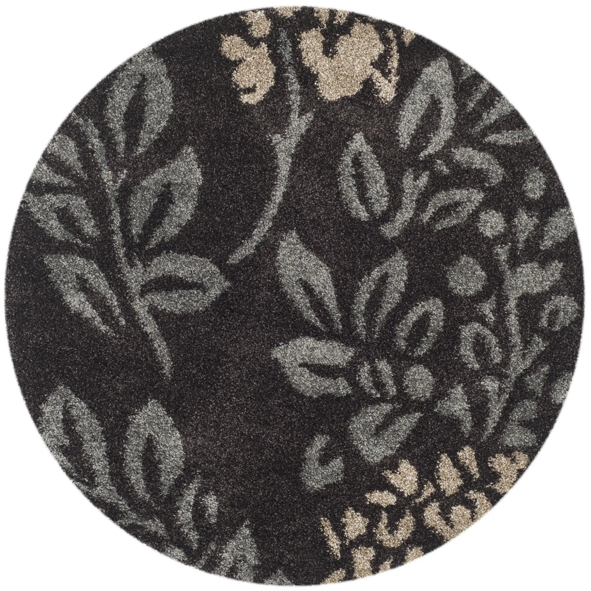 Safavieh Florida Shag 4'-0" x 4'-0" Rug in Dark Brown / Grey