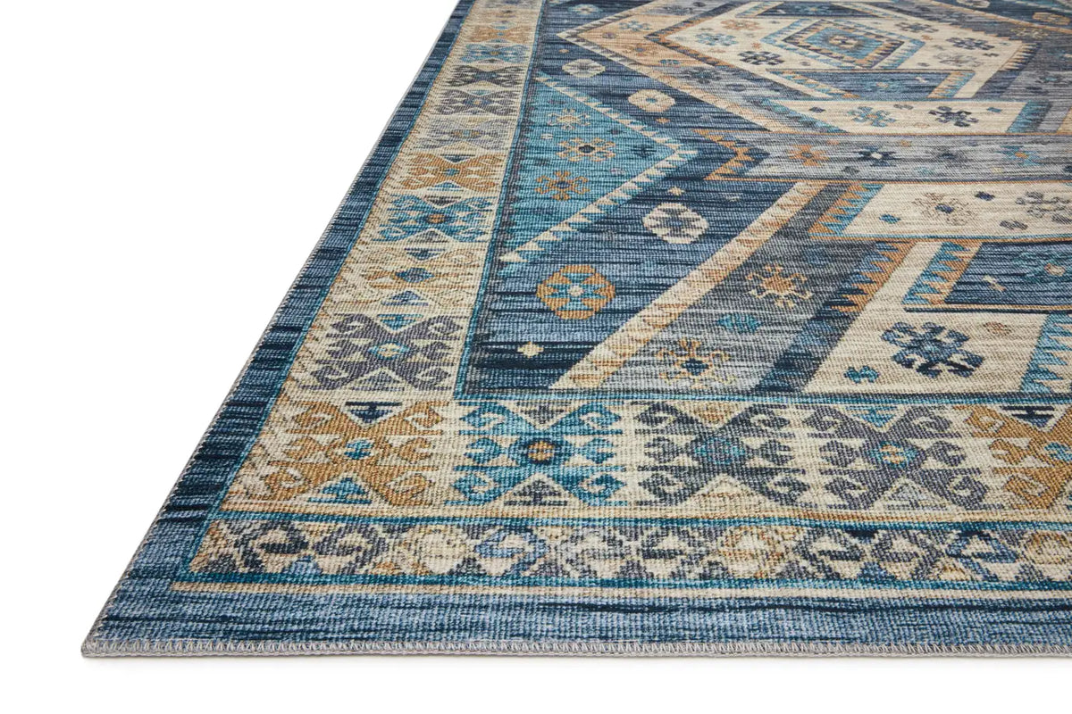 Loloi Zion Zio-02 Ocean/Gold Rugs - rug corner