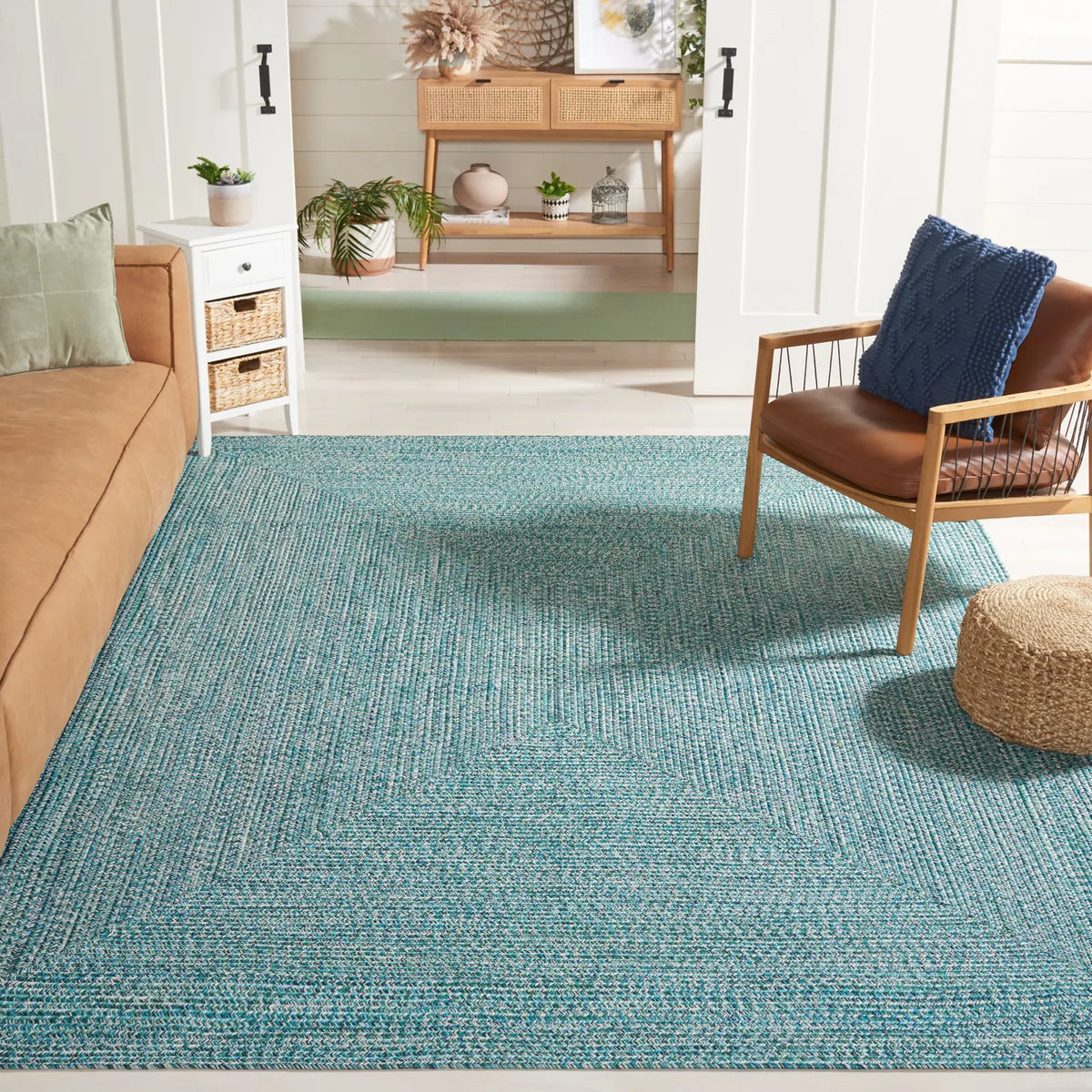 Safavieh Braided 10'-0" x 14'-0" Rug in Teal / Green