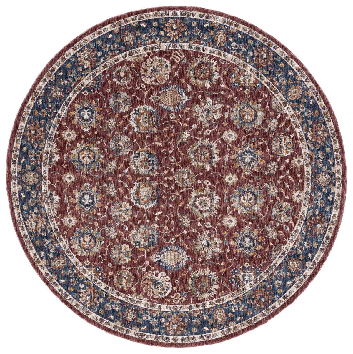 Safavieh Heirloom 700 6'-7" x 6'-7" Rug in Rust / Navy