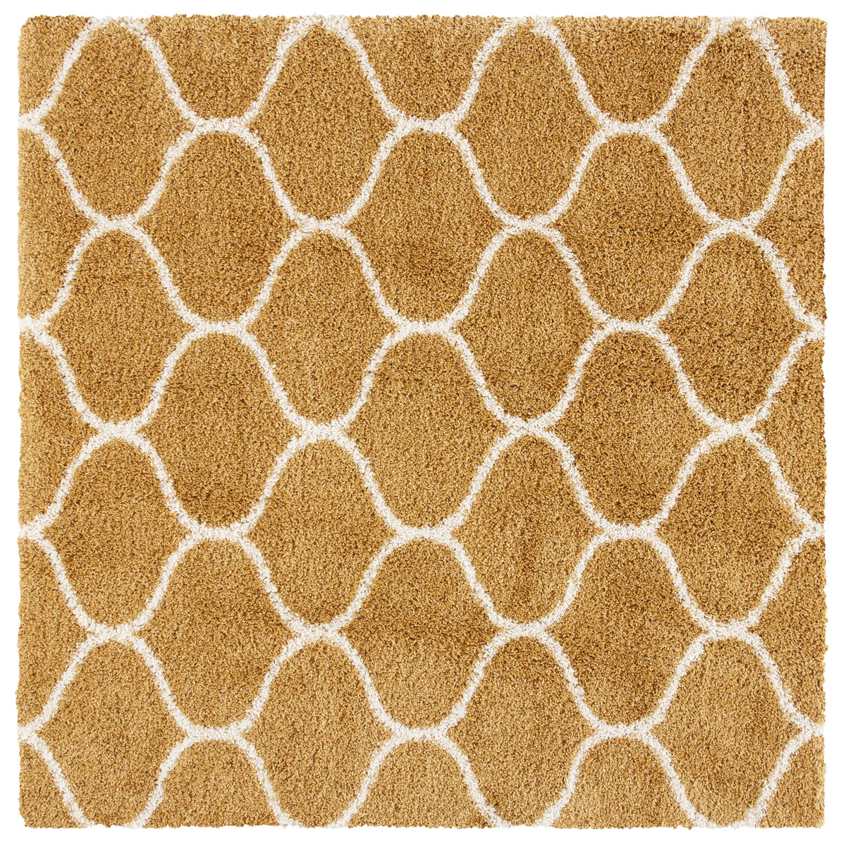 Safavieh Hudson Shag 7'-0" x 7'-0" Rug in Gold / Ivory