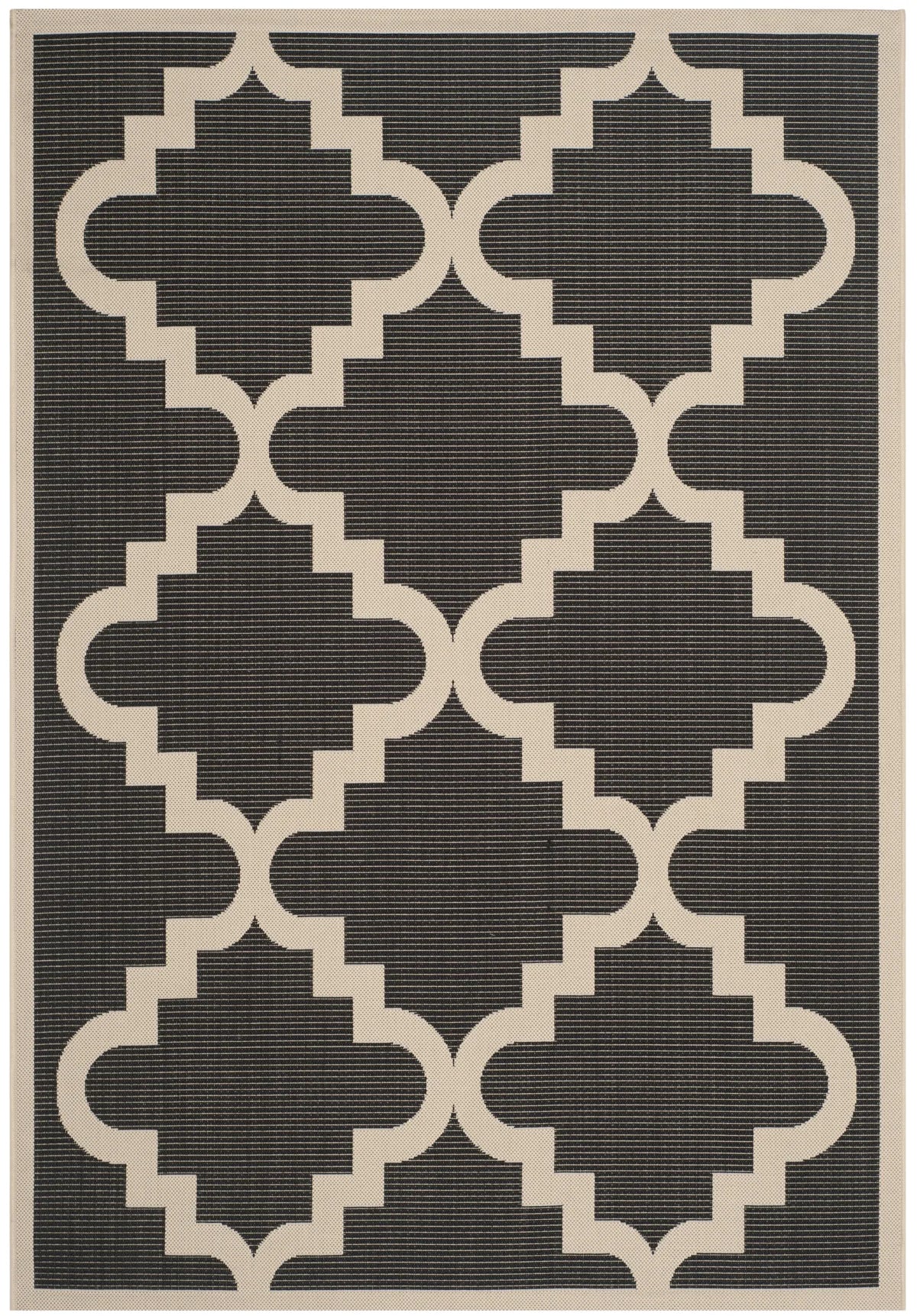 Safavieh Courtyard 5'-3" x 7'-7" Rug in Black / Beige