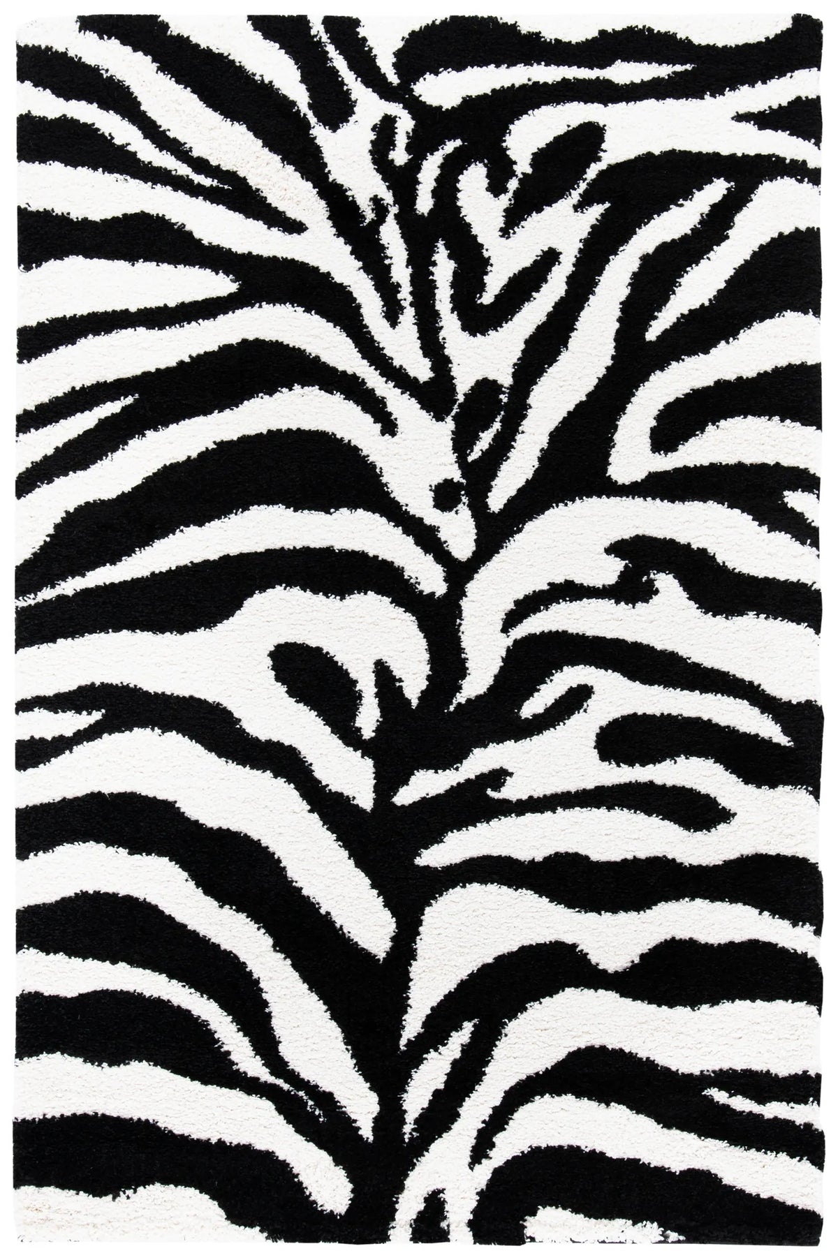Safavieh Florida Shag 3'-3" x 5'-3" Rug in Ivory / Black