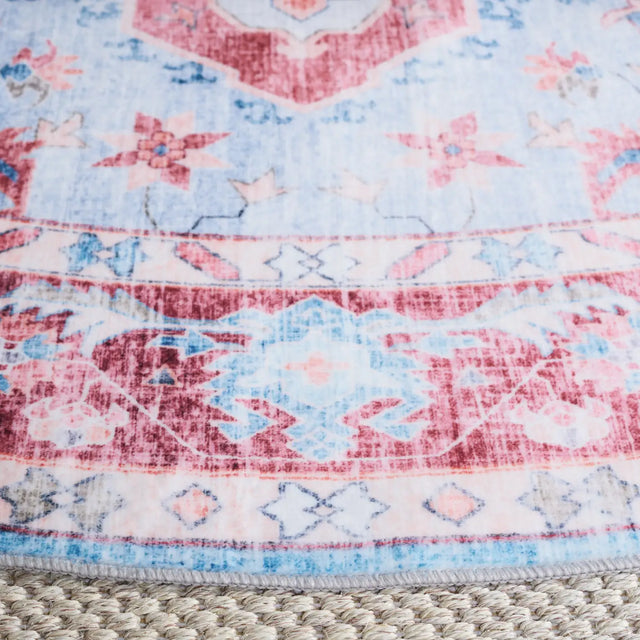 Safavieh Martha Stewart Washable 6'-0" x 6'-0" Rug in Red / Blue