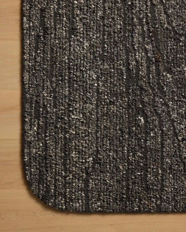 Loloi Otis OTT-05 Charcoal / Granite Rug - corner on wood