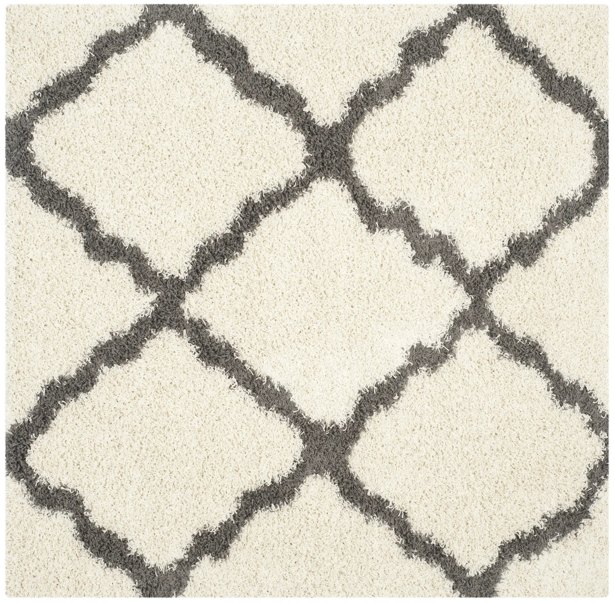 Safavieh Sgd-Dallas Shag 6'-0" x 6'-0" Rug in Ivory / Dark Grey