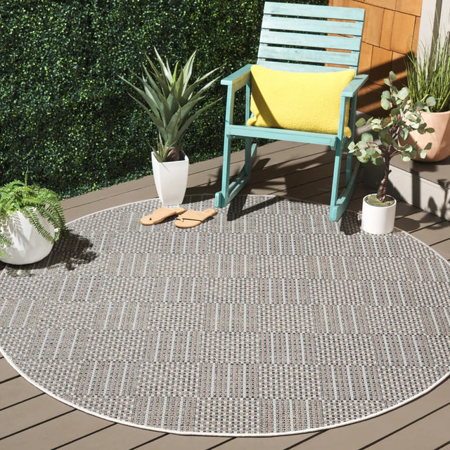 Safavieh Sisal All-Weather 6'-7" x 6'-7" Rug in Aqua / Beige Ivory