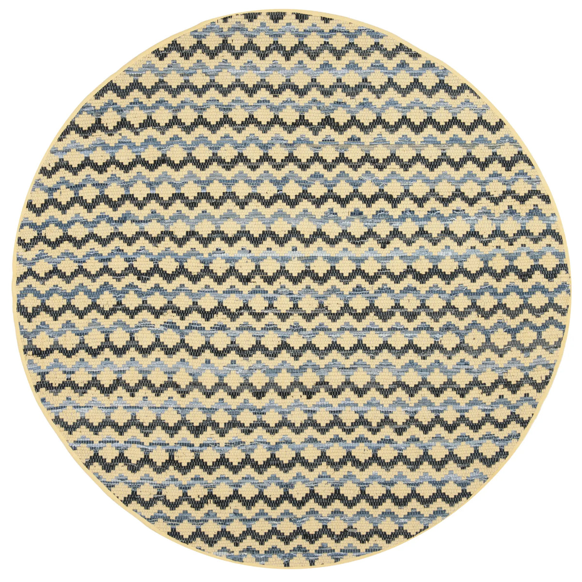 Safavieh Montauk 6'-0" x 6'-0" Rug in Gold / Blue/Black