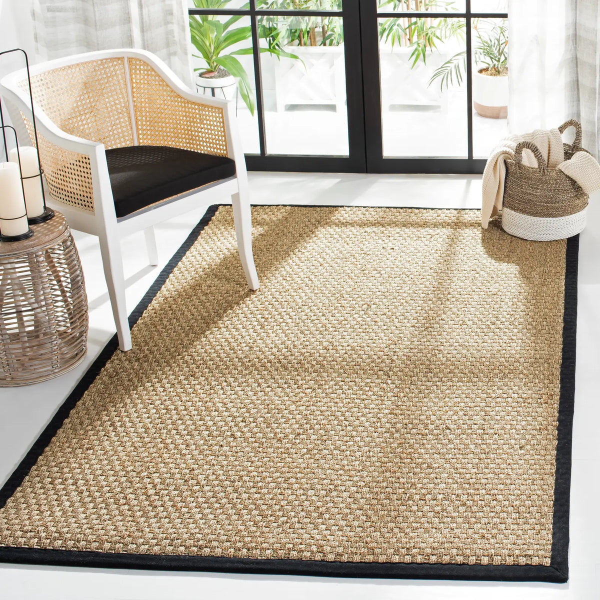 Safavieh Natural Fiber 5'-0" x 8'-0" Rug in Natural / Black