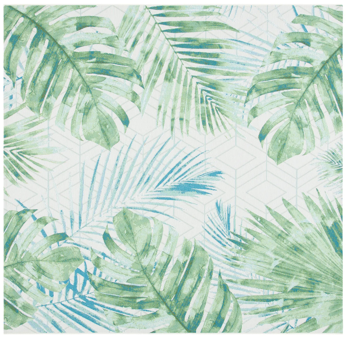 Safavieh Barbados 500 6'-6" x 6'-6" Rug in Green / Teal