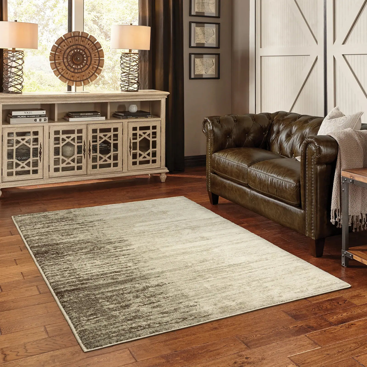 Oriental Weavers Sphinx Carson 0735A Beige/ Grey Rugs - room scene