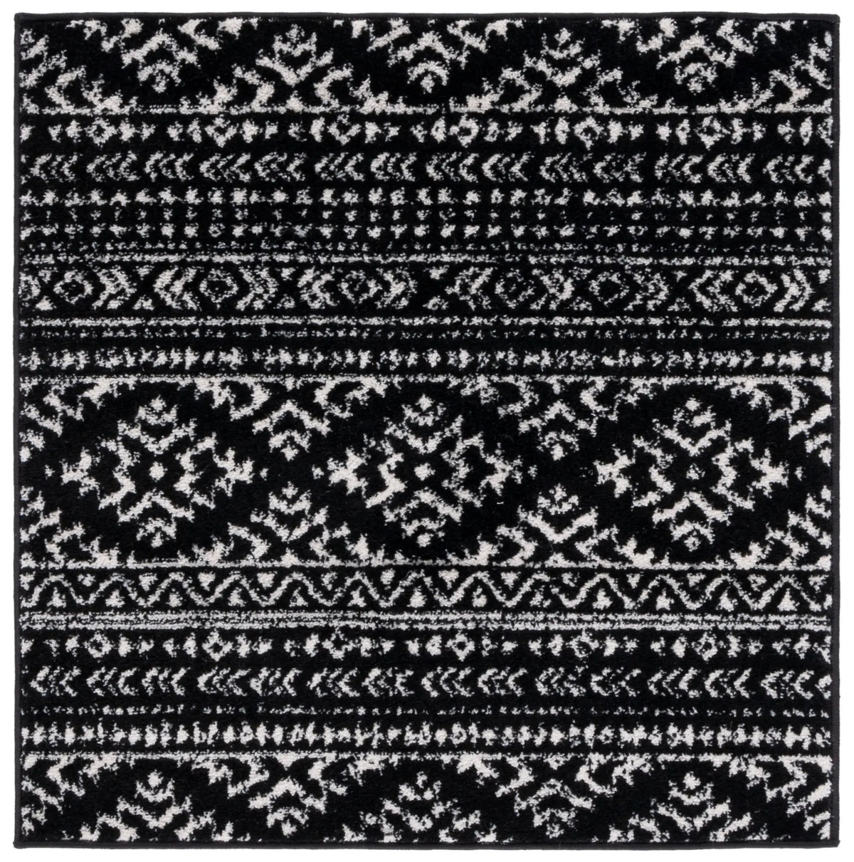 Safavieh Tulum 3'-0" x 3'-0" Rug in Black / Ivory
