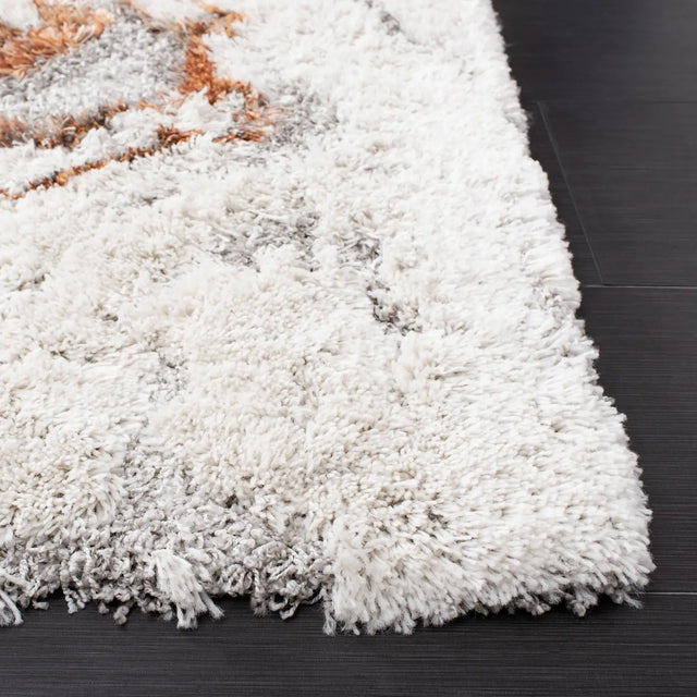 Safavieh Horizon Shag 800 4'-0" x 6'-0" Rug in Grey / Rust