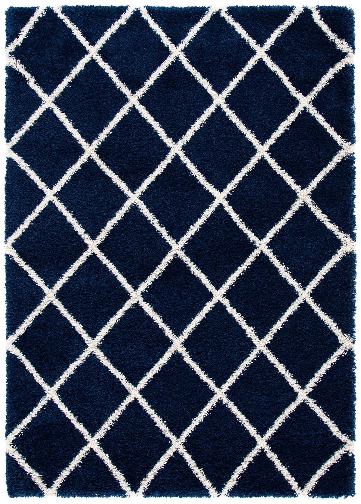 Safavieh Hudson Shag 4'-0" x 6'-0" Rug in Navy / Ivory