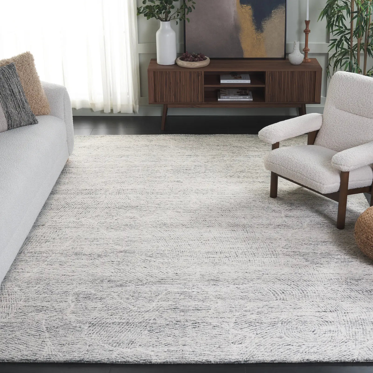 Safavieh Metro 10'-0" x 14'-0" Rug in Dark Grey / Ivory