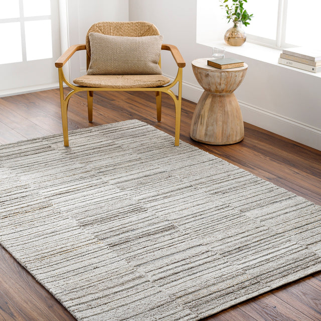 Surya Calgary Cgr-2303 Light Gray, Gray, Charcoal, Beige, Brown Rug.