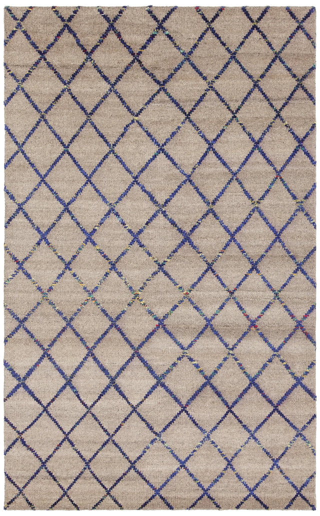 Chandra Aarushi AAR-44000 Tan and Blue rug, flat view