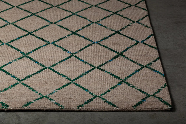 Chandra Aarushi AAR-44003 Tan and Green rug, corner detail
