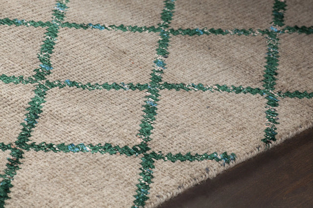 Chandra Aarushi AAR-44003 Tan and Green rug, side detail view