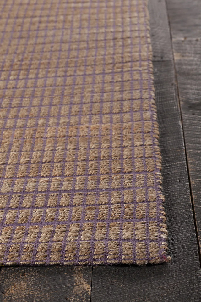 Chandra Abacus ABA-37503 Purple and Natural rug, corner detail