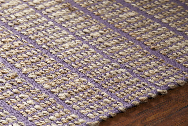 Chandra Abacus ABA-37503 Purple and Natural rug, side detail view