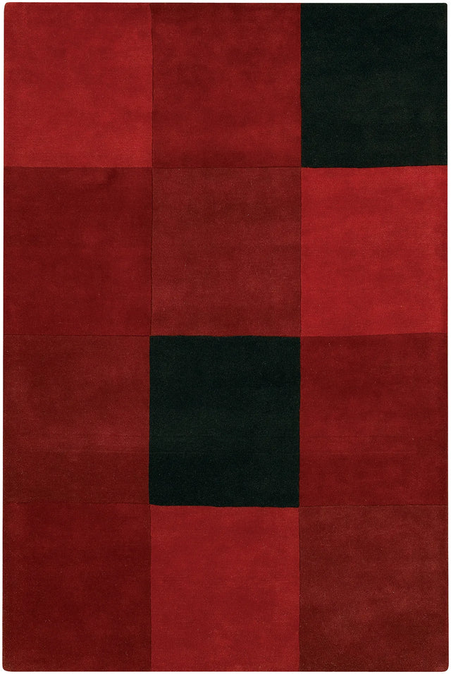 Chandra Antara ANT-109 Red and Black rug, flat view