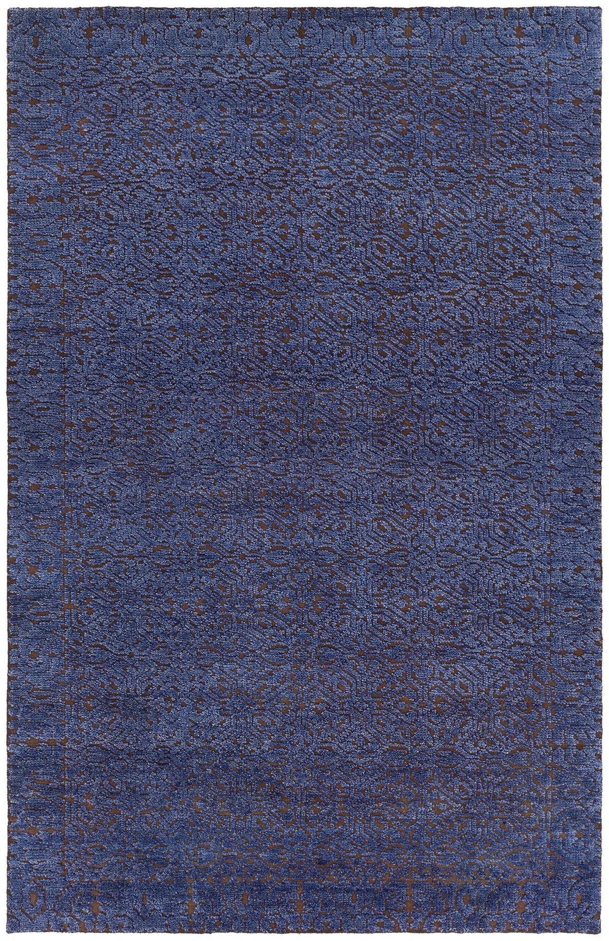 Chandra Ashton ASH-48700 Blue and Brown rug, flat view
