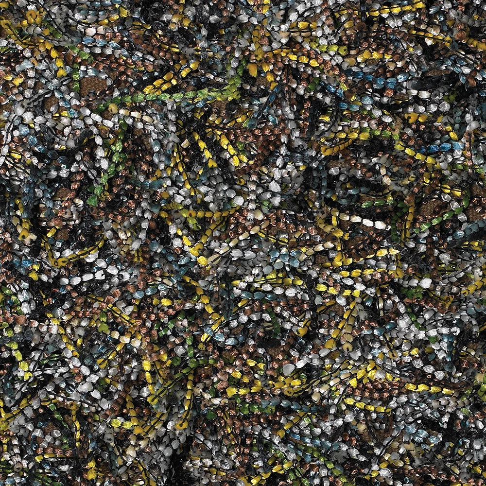 Chandra Astrid AST-14300 Yellow and Brown and Green and Blue and Ivory rug, texture close-up