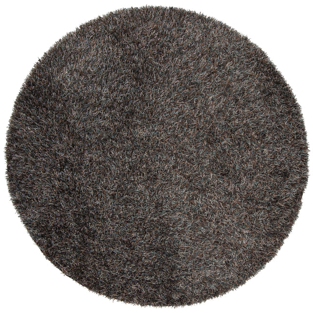 Chandra Astrid AST-14303 Brown and Blue and Grey and Black round rug, flat view