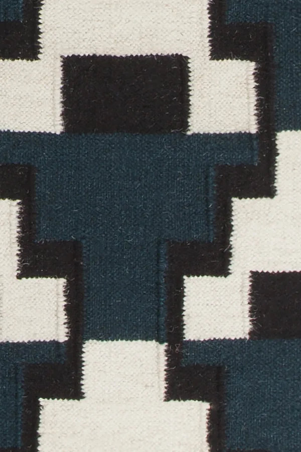 Chandra Avon AVO-34400 Blue and Black and White rug, texture close-up