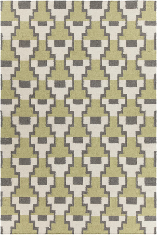Chandra Avon AVO-34402 Green and Grey and White rug, flat view